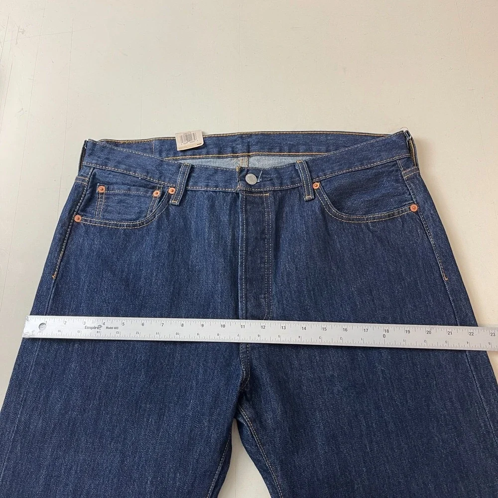 Levis 501 Jeans Mens 36x34 Blue Original Button Fly Dark Wash Grunge Cowboy 90s